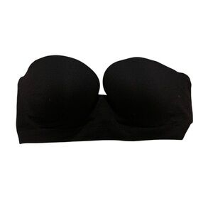 H&M Black Strapless Bra 38C Push-Up Underwire Seamless